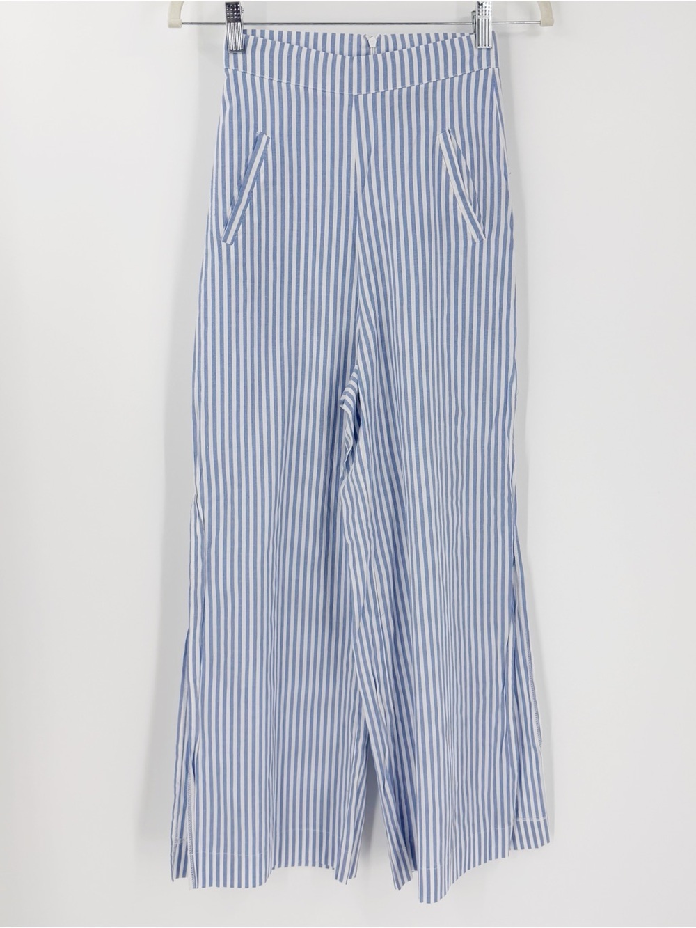 Nightwalker Blue Striped Pants Wide Leg Lightweight XS Coastal Preppy